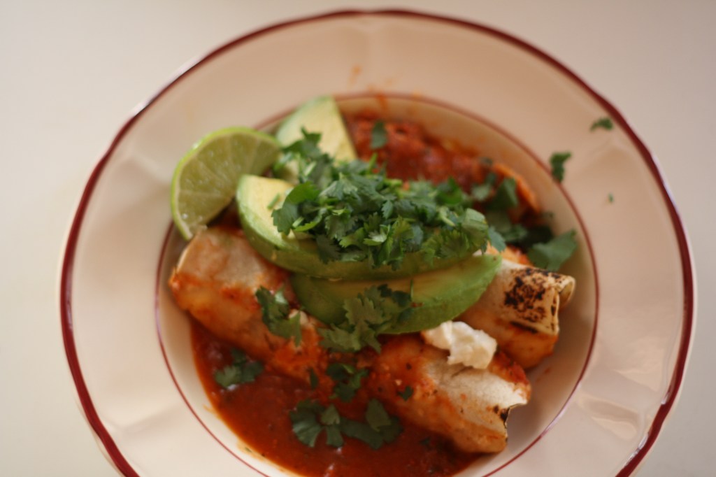 roast zucchini & goats cheese enchiladas